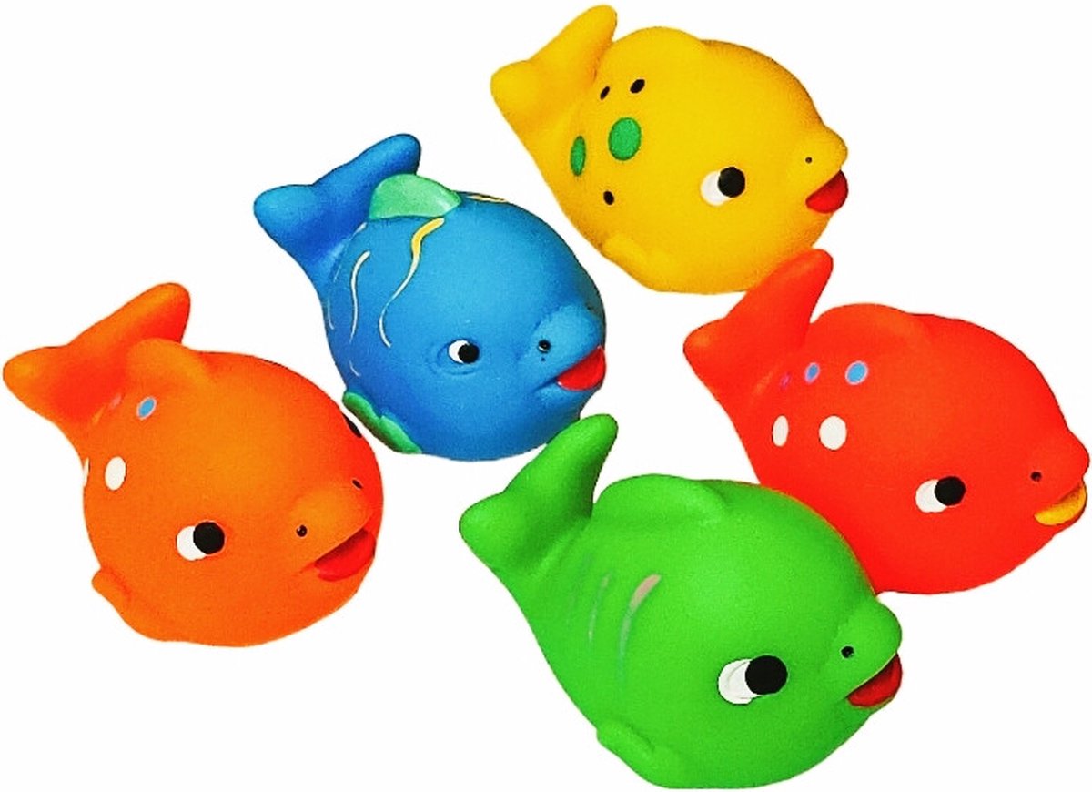 Badvissen Zonder Gat – Hygiënisch en Veilig Badspeelgoed (5 Stuks) | Geen Schimmelvorming & Ideaal voor Baby’s & Peuters